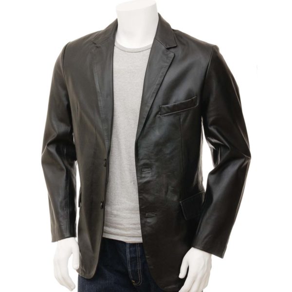 Men Leather Blazer