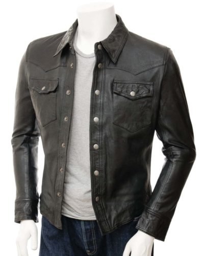 Men Leather Blazer