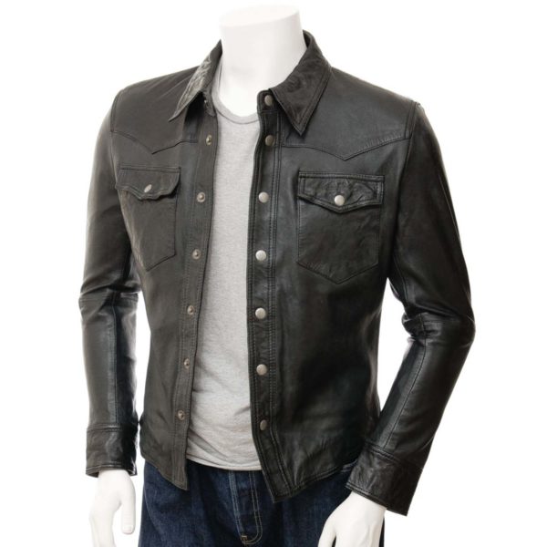 Men Leather Blazer