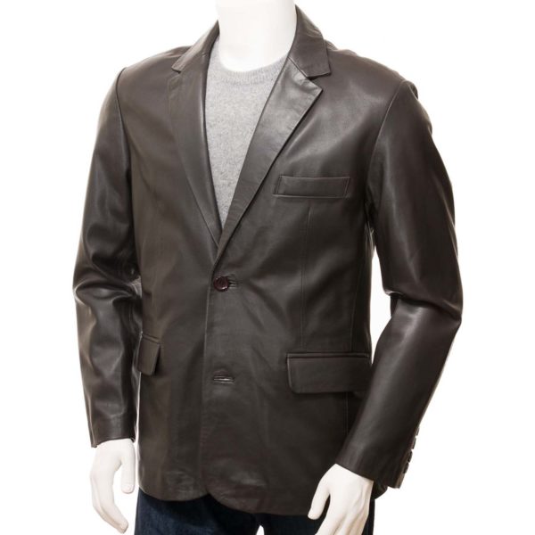 Men Leather Blazer