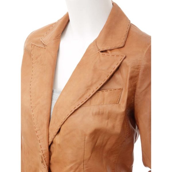 Women Leather Blazer