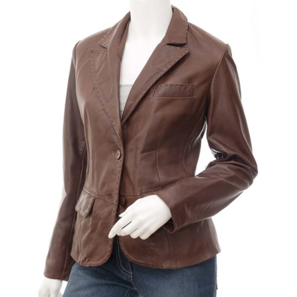 Women Leather Blazer