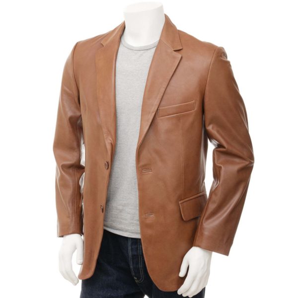 Men Leather Blazer