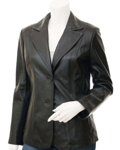 Women Leather Blazer