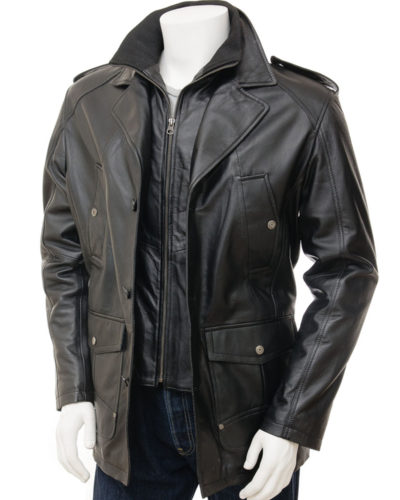 Men Leather Blazer