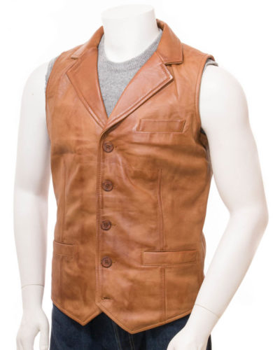 Men Leather Waist Coat