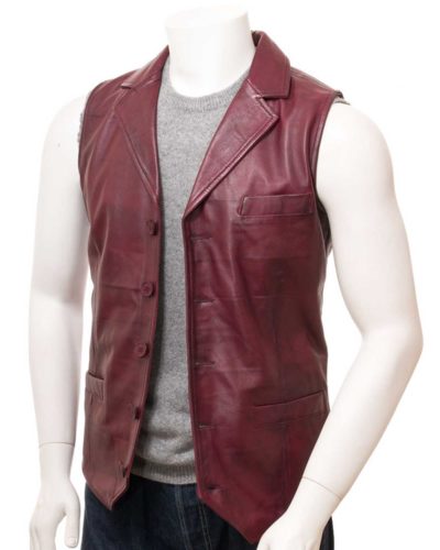 Men Leather Waist Coat