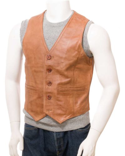 Men Leather Waist Coat