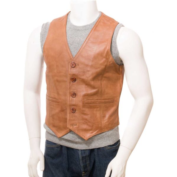 Men Leather Waist Coat