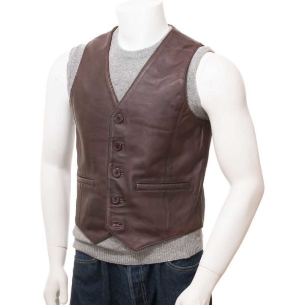 Men Leather Waistcoat