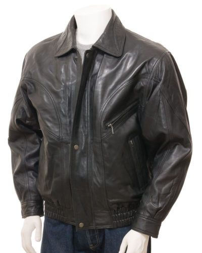 Men's Leather Bomber Jacket