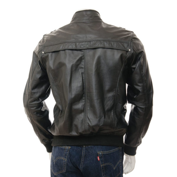 Men's Leather Bomber Jacket