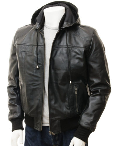 Men's Leather Bomber Jacket