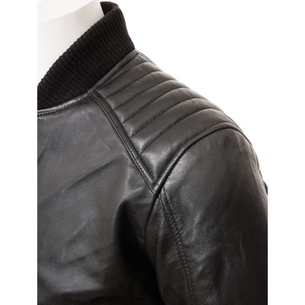 Men's Leather Bomber Jacket