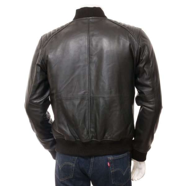 Men's Leather Bomber Jacket