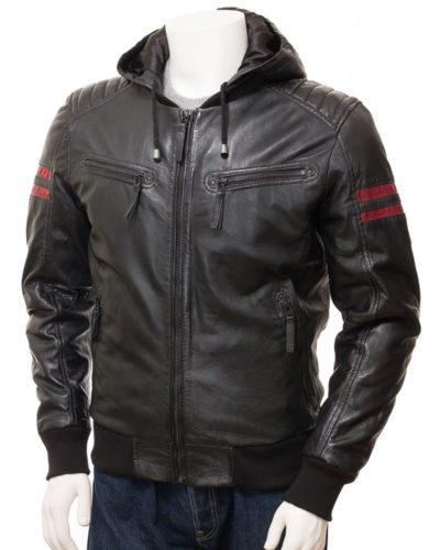 Men's Leather Bomber Jacket