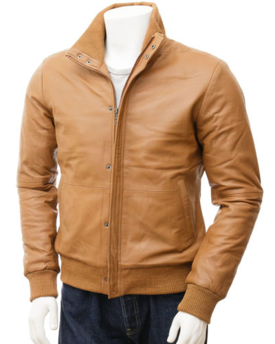 Men's Leather Bomber Jacket