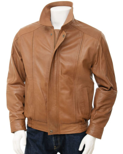 Men's Leather Bomber Jacket