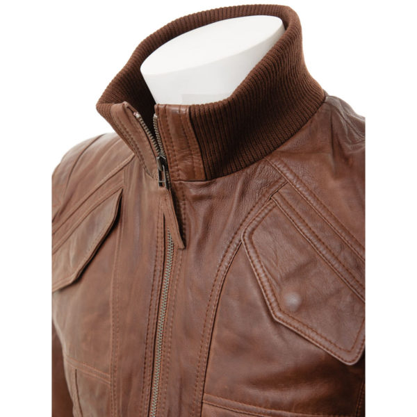 Men's Leather Bomber Jacket