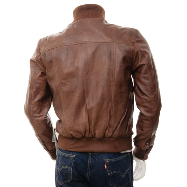 Men's Leather Bomber Jacket