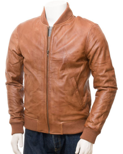 Men's Leather Bomber Jacket