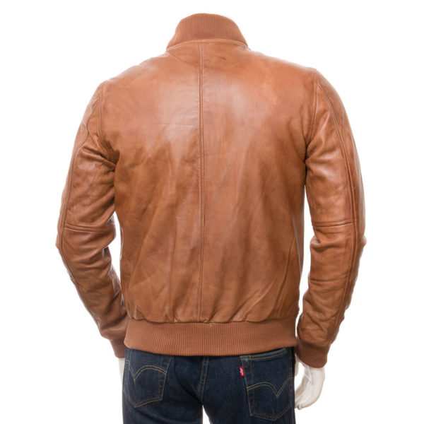 Men's Leather Bomber Jacket