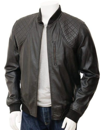 Men's Leather Bomber Jacket