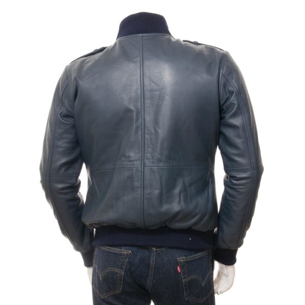 Men's Leather Bomber Jacket