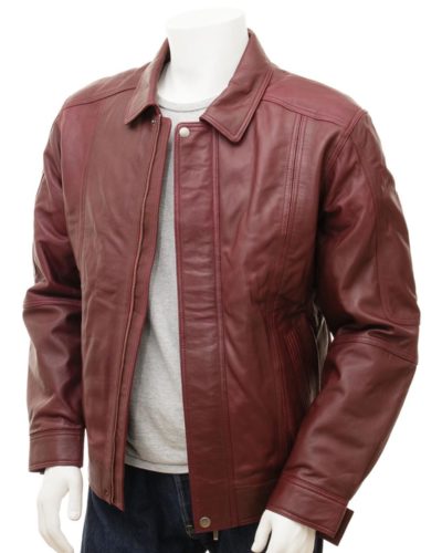 Men's Leather Bomber Jacket