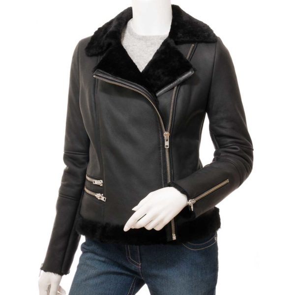 Women Leather Sheepskin Shearling