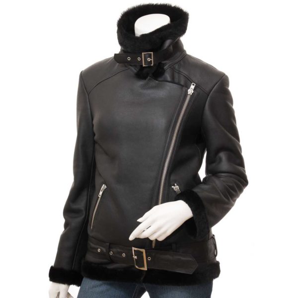 Women Leather Sheepskin Shearling