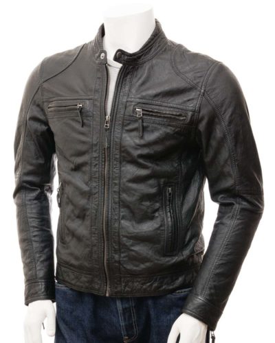 men Leather Biker Jacket