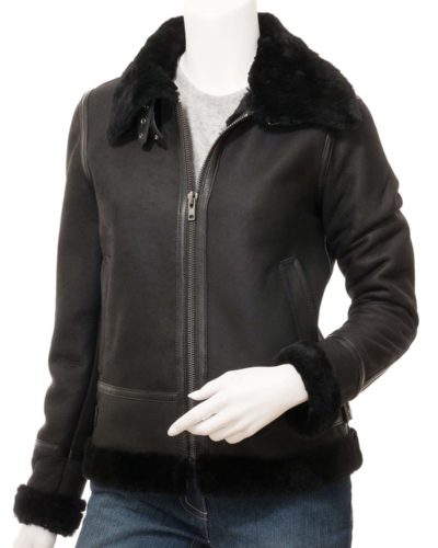 women's Leather Bomber Jacket