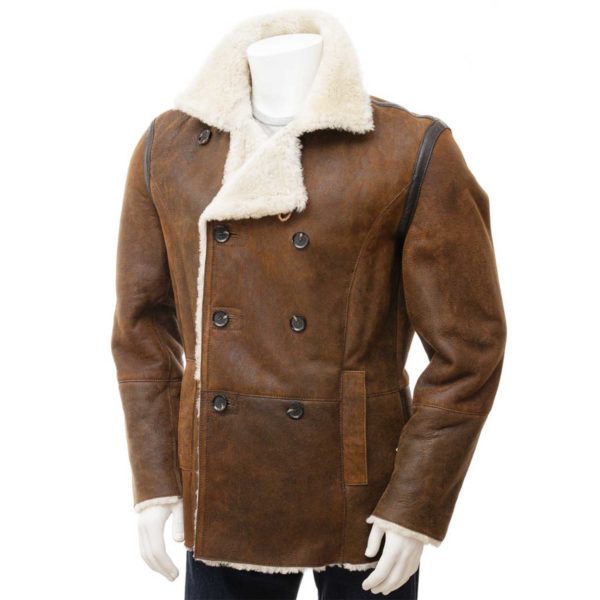 Mens Leather Sheepskin Shearling