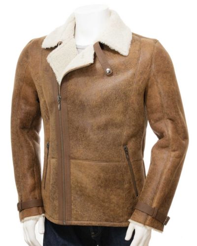 Mens Leather Sheepskin Shearling