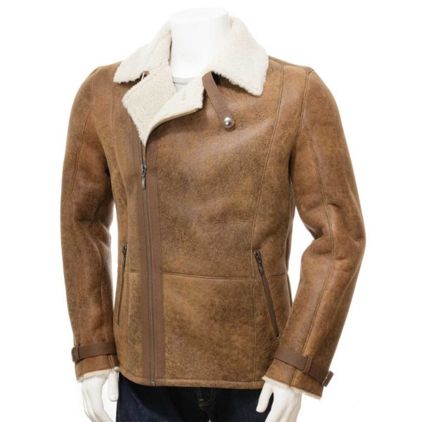 Mens Leather Sheepskin Shearling