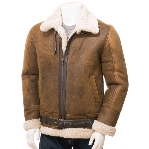 Mens Leather Sheepskin Shearling