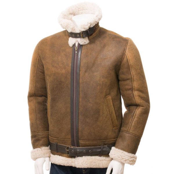 Mens Leather Sheepskin Shearling