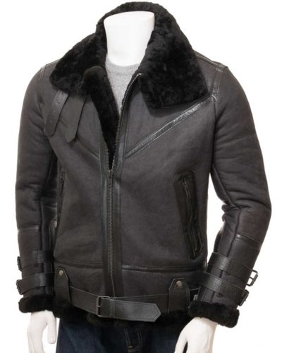 Mens Leather Sheepskin Shearling