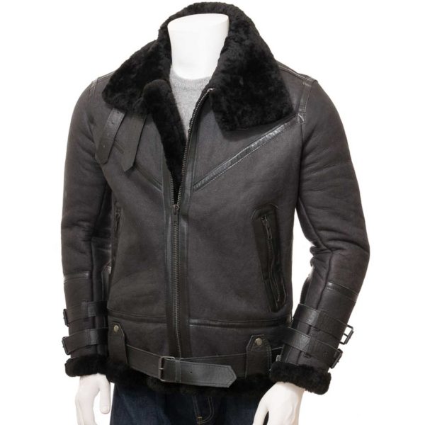 Mens Leather Sheepskin Shearling