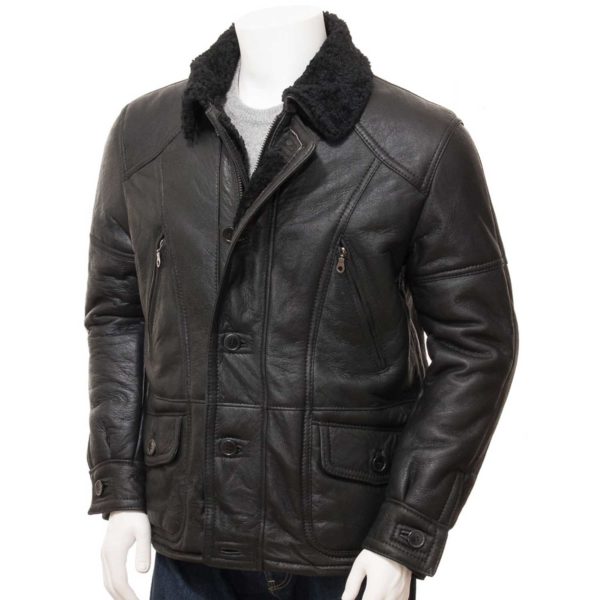 Mens Leather Sheepskin Shearling