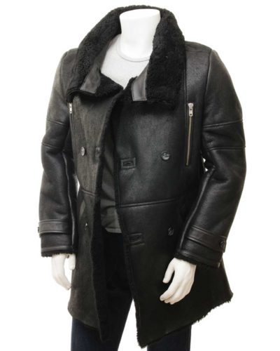 Mens Leather Sheepskin Shearling