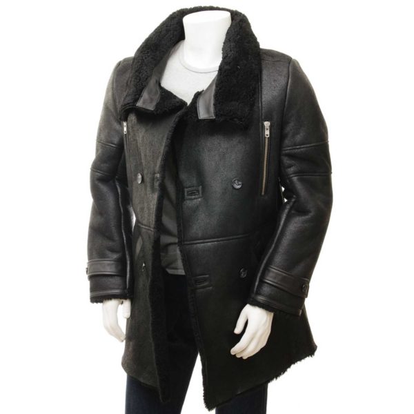 Mens Leather Sheepskin Shearling