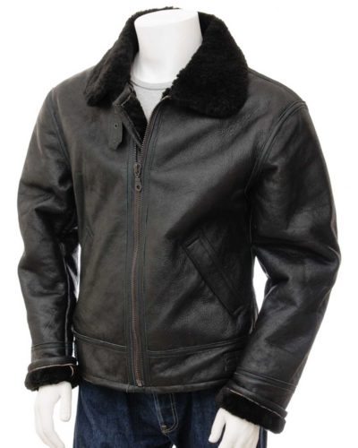 Mens Leather Sheepskin Shearling