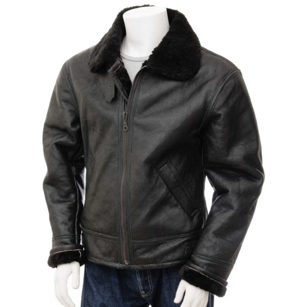 Mens Leather Sheepskin Shearling