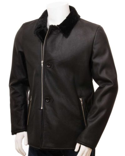 Mens Leather Sheepskin Shearling