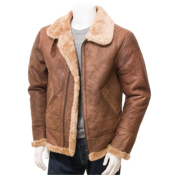 Mens Leather Sheepskin Shearling