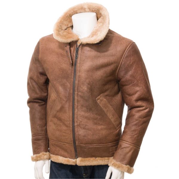 Mens Leather Sheepskin Shearling