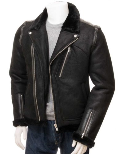 Mens Leather Sheepskin Shearling