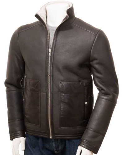 Mens Leather Sheepskin Shearling